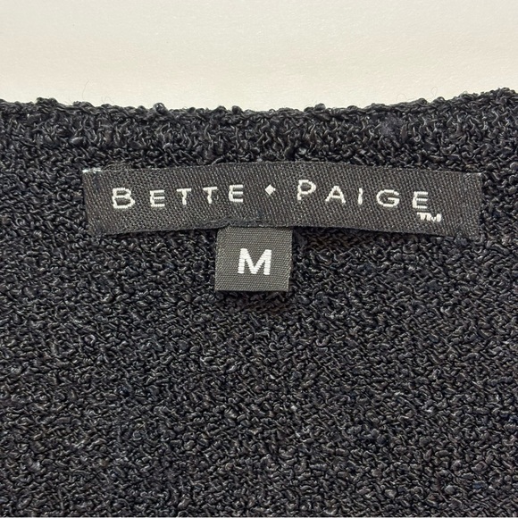 Bette Paige Y2K Beaded Bell Sleeve Babydoll Crochet Sweater Black Medium - Picture 8 of 10